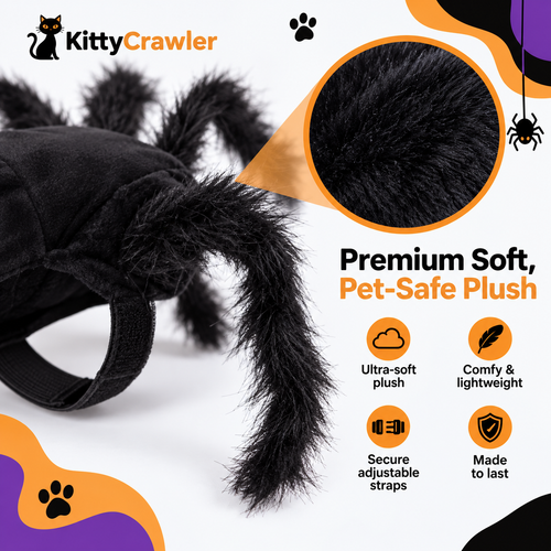 KittyCrawler™ Cat Spider Costume | Soft Plush, Adjustable Fit