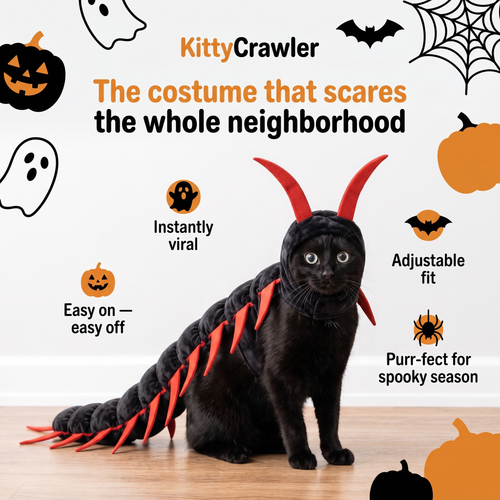 KittyCrawler™ Cat Centipede Costume | Soft Plush, Adjustable Fit